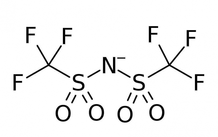 Figuur 2: structuurformule van TFSI<sup>-</sup>