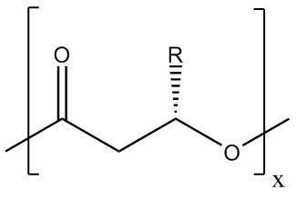 Figuur 2: generieke chemische structuur van polyhydroxyalkanoaten