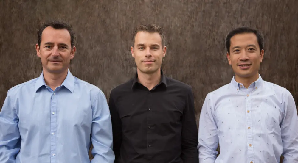 Les trois co-fondateurs de Magnax: resp. Peter Leijnen, Daan Moreels, Kester Goh