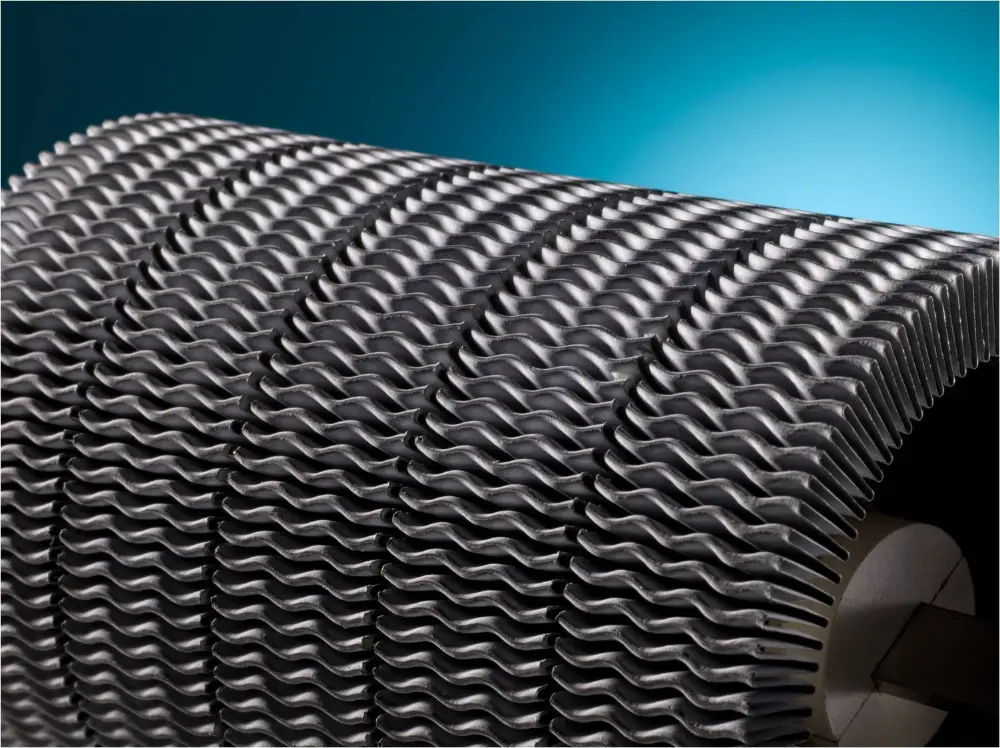 Een stack van Catacel SSR katalytisch actieve elementen (foto: Johnson Matthey)