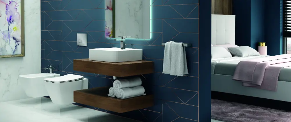 Strada II badkamer lavabo wastafel opbouwkom toilet wc bidet