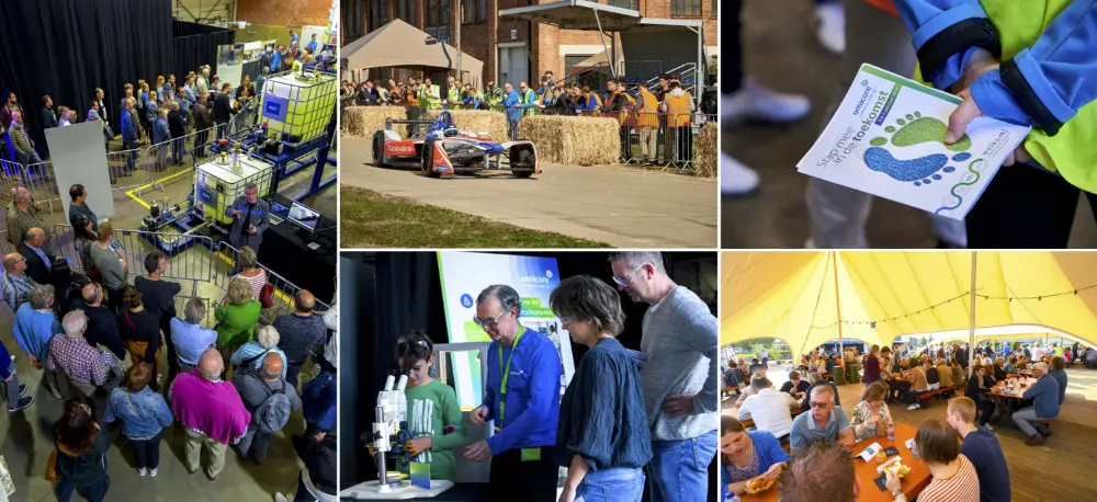 Les valeurs d'Umicore ont &eacute;t&eacute; int&eacute;gr&eacute;es dans des pr&eacute;sentations, des panneaux d'information, des vid&eacute;os et des exp&eacute;riences live