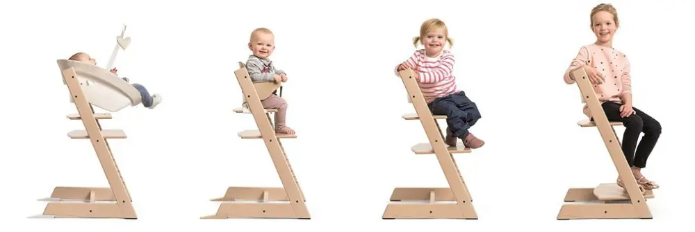De Tripp Trapp&reg; van Stokke&reg; is geschikt voor de pasgeborene tot de volwassene