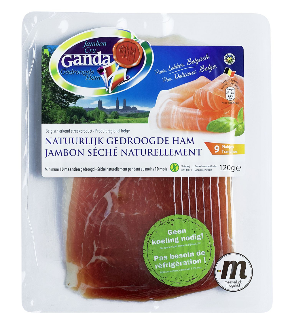 Le jambon Ganda emballé sous vide se conserve beaucoup plus longtemps et peut être présenté en dehors du frigo pour encourager les ventes croisées