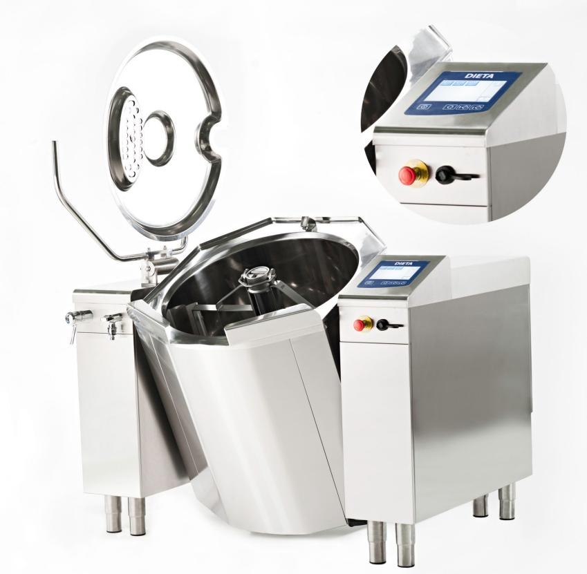 Dieta MI-MX, bij CD Constructs, heeft de meest geavanceerde touchscreen­interface met iconen en de mogelijk­heid om volledig automatisch te koken, te mixen en te koelen