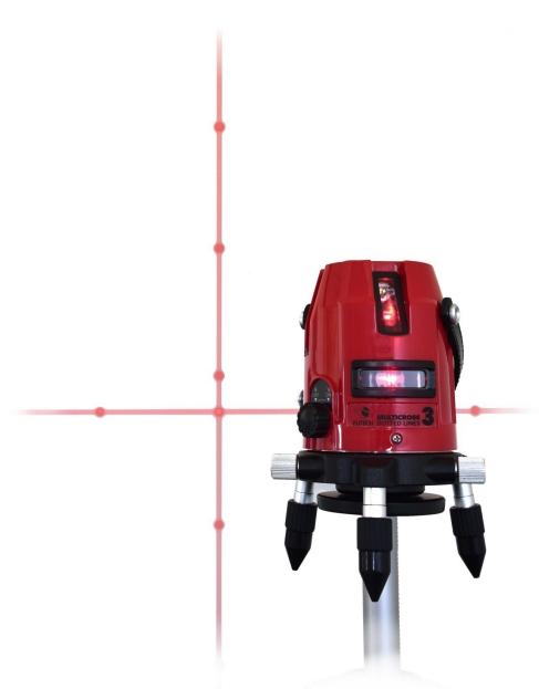 Ce laser ligne projette non seulement une ligne mais aussi onze points laser qui, selon le fabricant, sont visibles au soleil à l’œil nu 