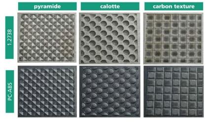Diverse voorbeelden van oppervlaktestructuren op microniveau