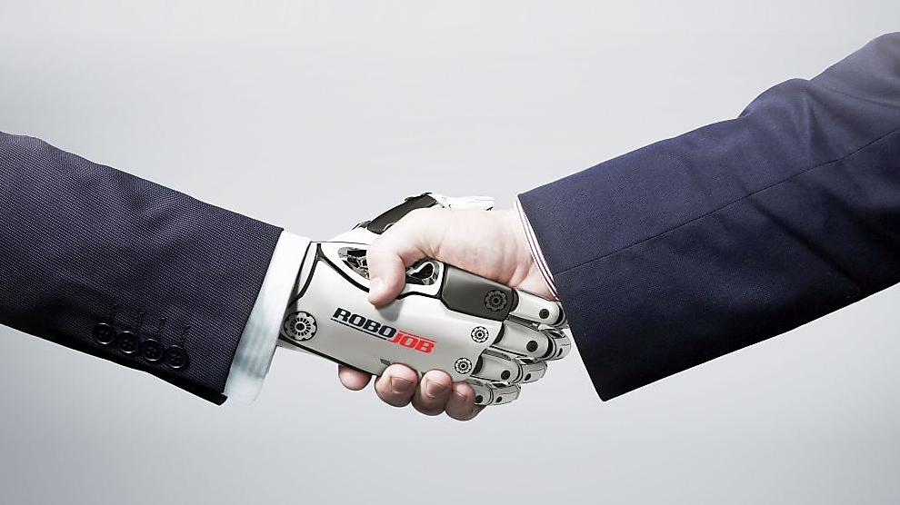 RoboJob shaking hands