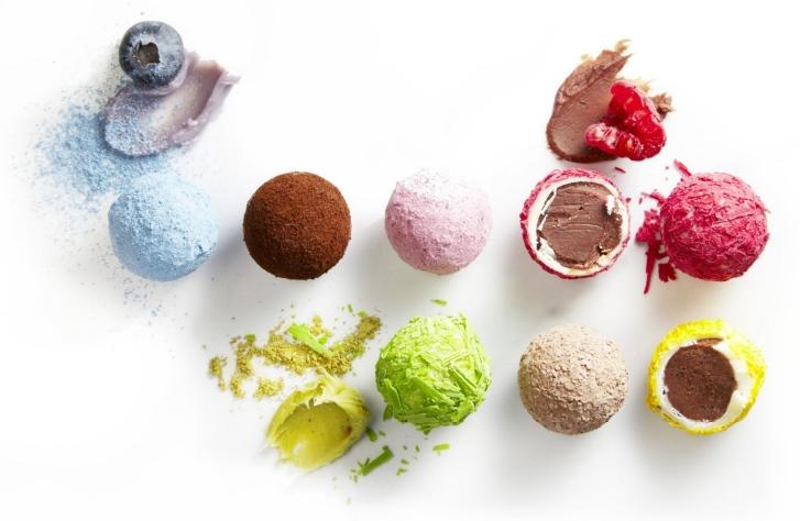 Vrolijke variaties op de klassieke truffel (Callebaut)
