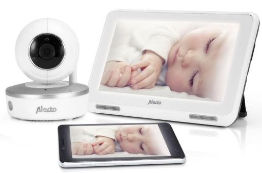 Met deze geconnecteerde babyfoon van Alecto Baby (DIVM-770) kan uw klant zijn kindje vanaf afstand zien op een bijbehorend touchscreen of in een app