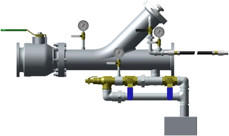 Een voorbeeld van een lanceringsinstallatie. Een piggingsysteem kan het best in de ontwerpfase al meegenomen worden, al is ook een inpassing achteraf nog mogelijk