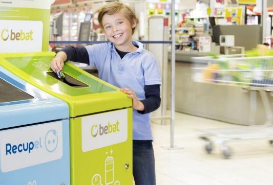 Bebat inzamelen van batterijen in supermarkten