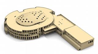 Nog een realisatie in CLT. Wat telkens opvalt aan bouwen met hout, is de grote vormvrijheid in het ontwerp