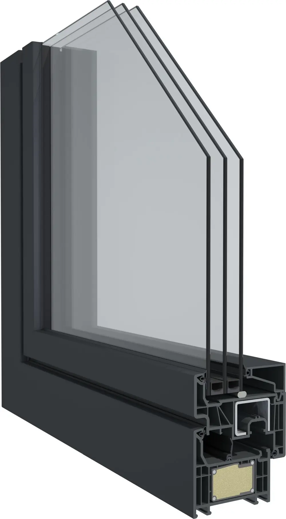 Bij Elegant Abstract ligt de vleugel volledig vlak ten opzichte van het profielkader