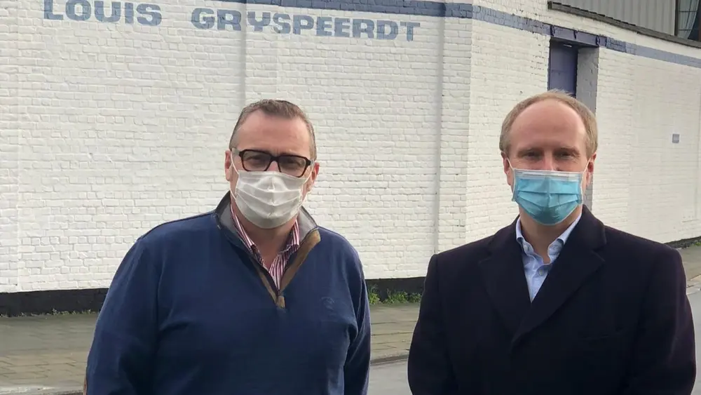 Koen Dierickx, CEO van Grijspeerdt, en Alain Bostoen, CEO van Christeyns