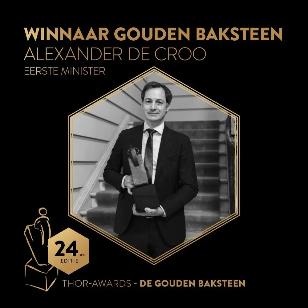 24e Gouden Baksteen voor premier Alexander De Croo