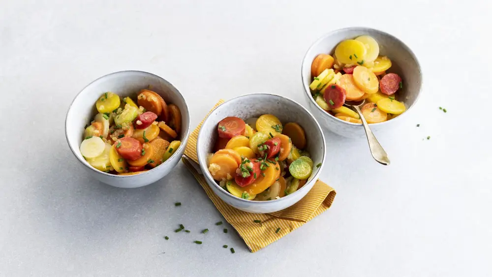 Regenboog wortelschijfjes