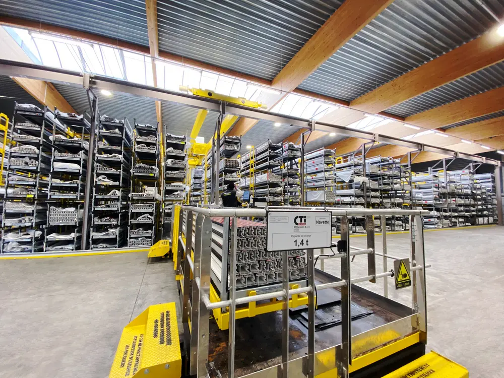 Afin de répondre au mieux aux besoins réels de PIERRET, CTI a mis au point une solution performante de magasin dynamique