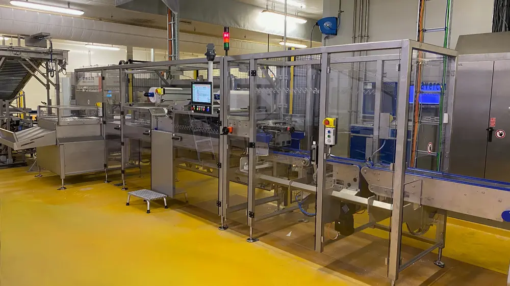 De \'interleaver stacker\' staat aan het begin van de vernieuwde verpakkingslijn