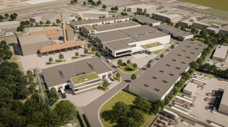 Het bedrijfsverzamelgebouw maakt deel uit van een groter geheel met 38 bedrijfsunits
