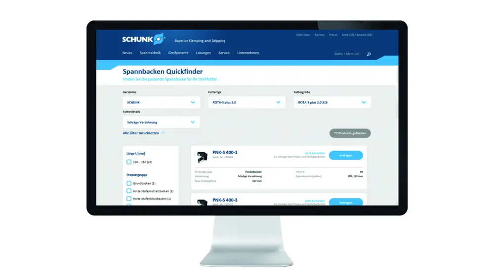 Snelzoeker voor spanklemmen