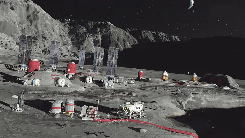 a future Moon settlement for the production of oxygen/metals