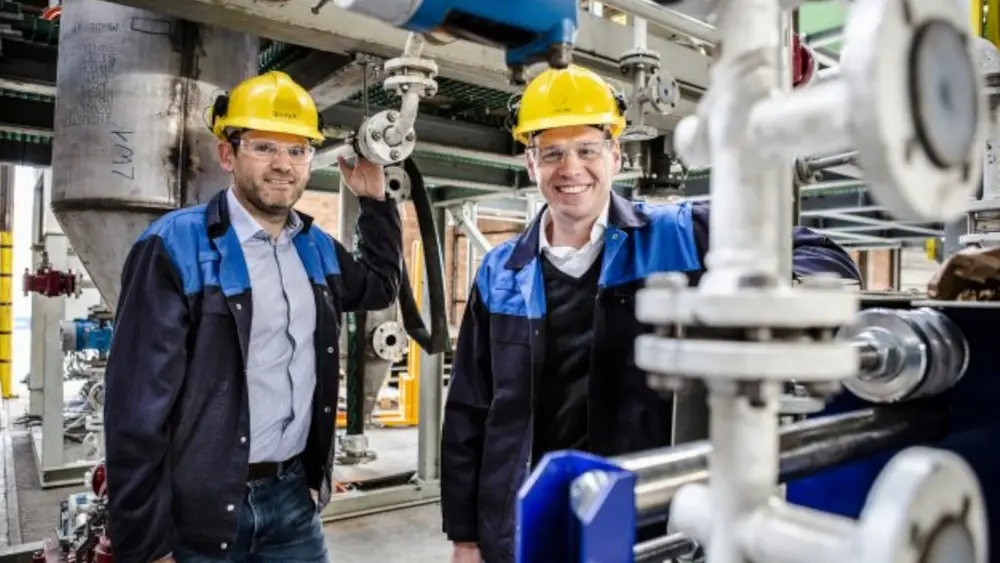 De ondernemers Christian Heeren (rechts) en Wouter Ducheyne. ©Wim Kempenaers