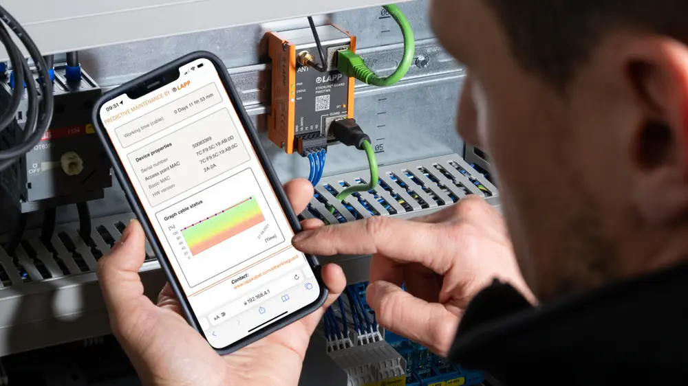 ETHERLINE® GUARD bewaakt de levensduur van datakabels in op Ethernet gebaseerde automatiseringstechnologienetwerken