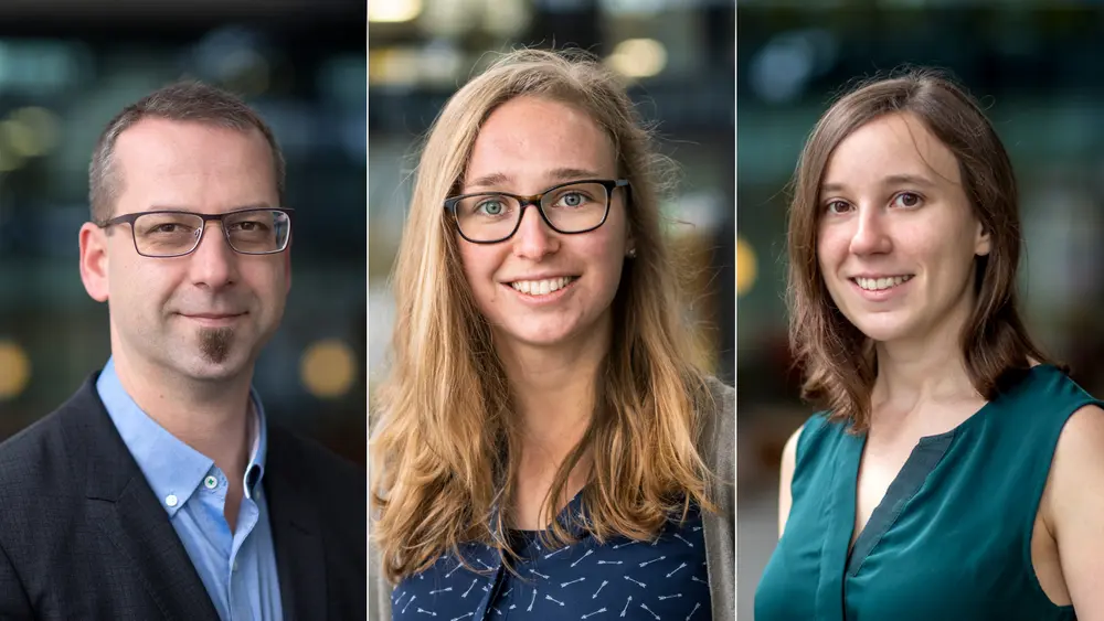 At TU/e (Eindhoven University of Technology) Laura van Hazendonk (center) carried out her graduation research into the engineering of multiscale collagen scaffolds, working together with PhD student Paula Vena and Assistant Professor Heiner Friedrich