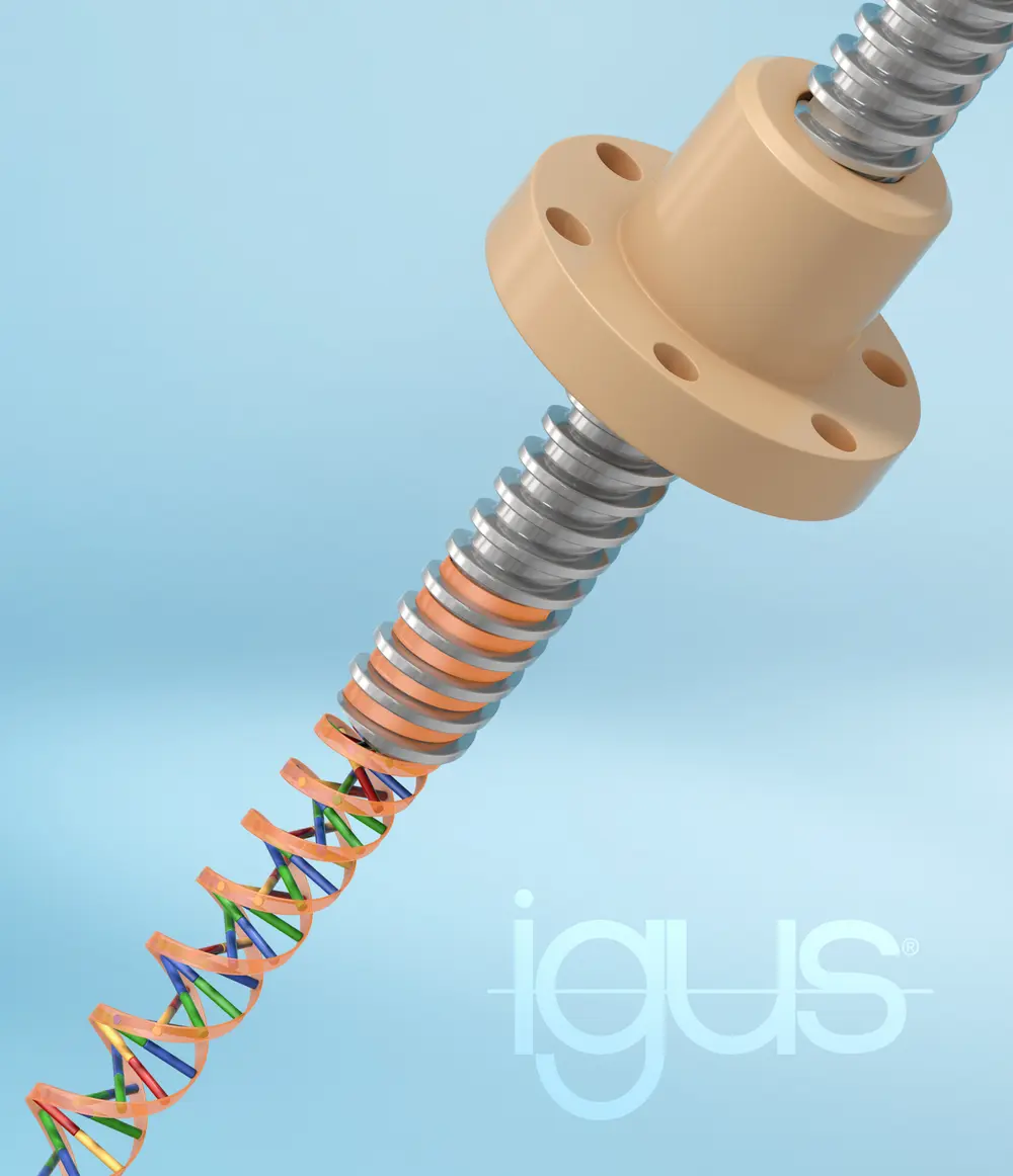 De evolutie van de trapeziumdraad: weinig slijtage en geluid, maar een lange levensduur en een hoog rendement. Dat is wat igus belooft met zijn dryspin-technologie (Bron: igus B.V.)