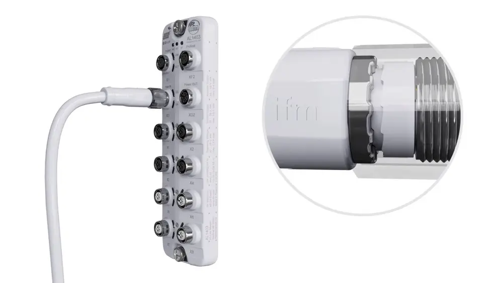 De geïntegreerde mechanische eindstop voorkomt beschadiging van de O-ring door té vast aandraaien van de moer, en de asymmetrisch werkende trilbeveiliging houdt de moer stevig op zijn plaats