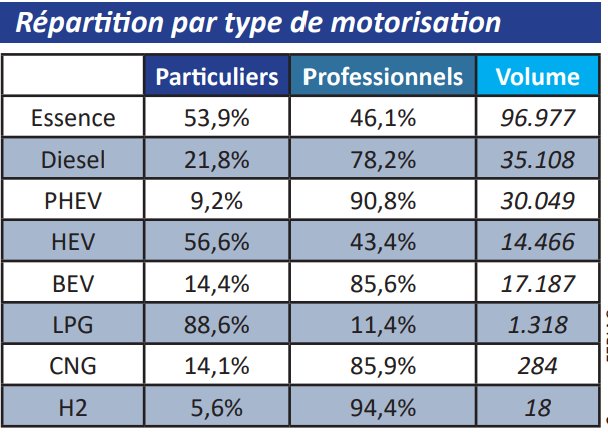 Répartition par type de motorisation