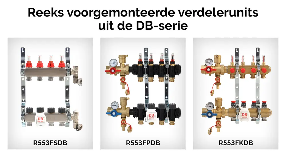 Reeks voorgemonteerde verdelunits uit de DB-Serie Giacomini