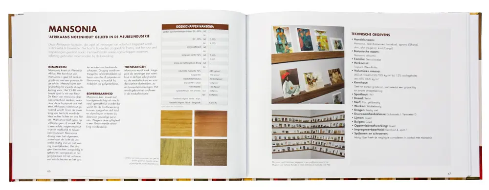 open boek houtsoorten