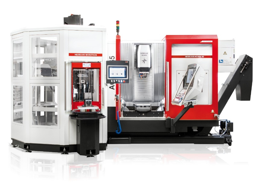 le système de chargement de palettes Marathon en combinaison avec une machine Acura 65 à 5 axes