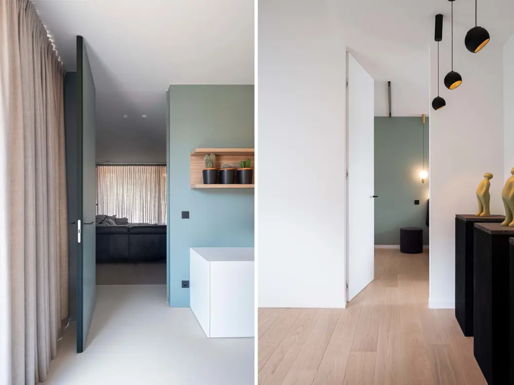 De X8 is zowel mogelijk in trek- als duwversie, met een exclusieve deurdikte van 60 mm. Het systeem is zowel beschikbaar in standaard als kamerhoge uitvoering met een deurblad tot 1.230 mm breed en 3.500 mm hoog.