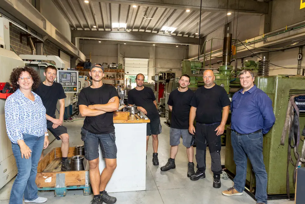 Het ABMI-team (rechts zaakvoerder Alain Buyse)