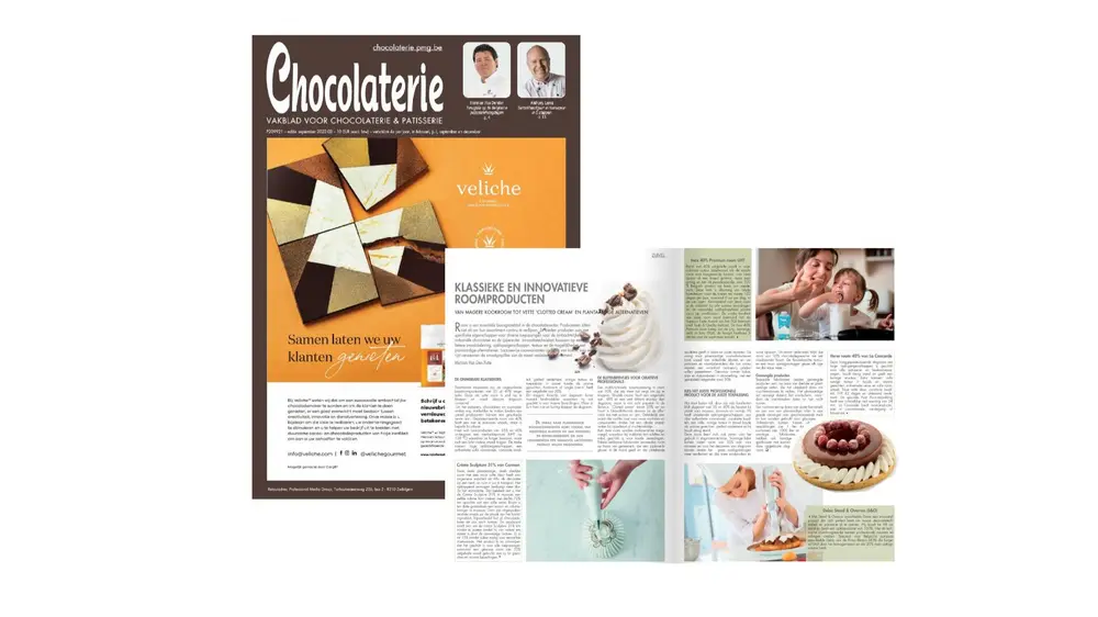 Cover + open magazine