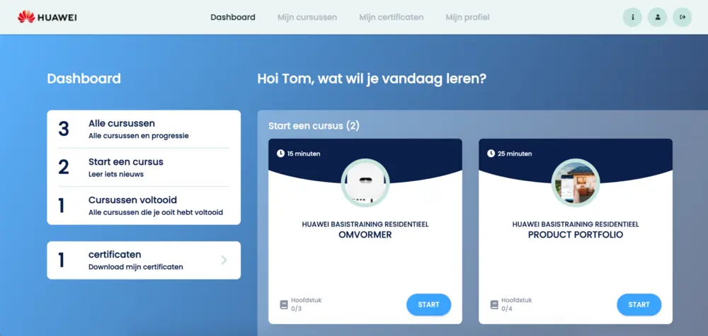 De trainingen zijn in eigen tempo, op een willekeurige plek te volgen