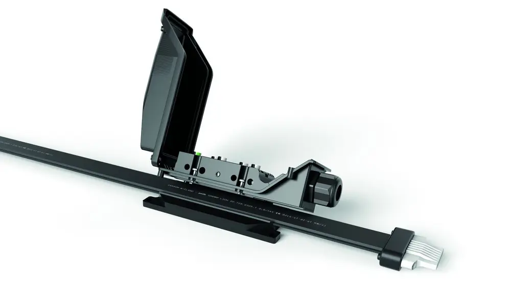 Dankzij de innovatieve platte kabels en clip-on contactmodules kunnen met podis meerdere laadstations op een relatief kort stuk kabel worden bevestigd