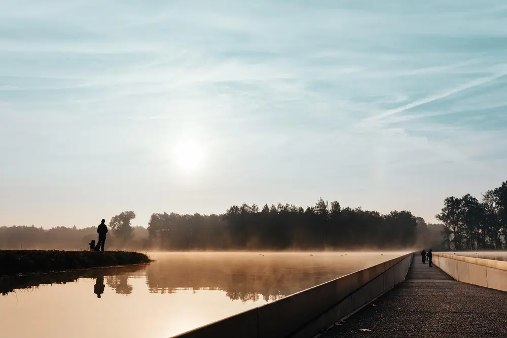 Fietsen door het water