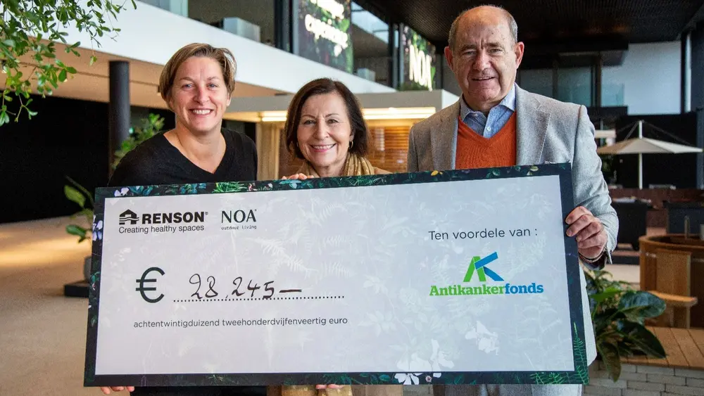 De donatie van Renson tvv het Antikankerfonds