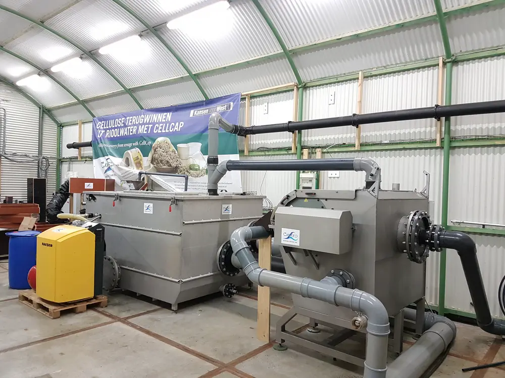 Terugwinning cellulose opstelling