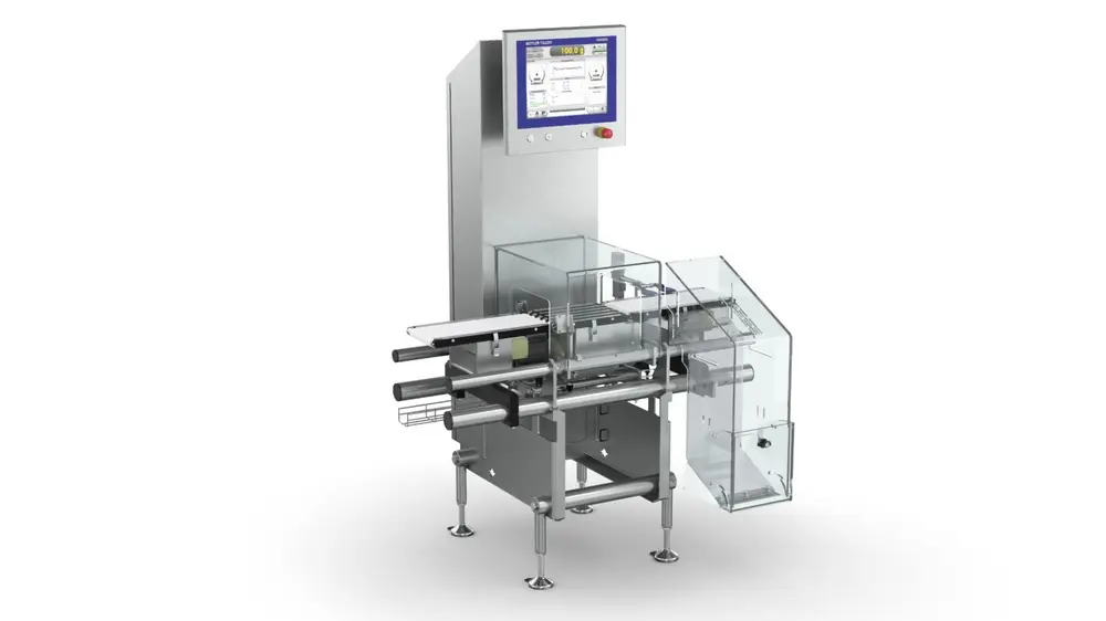 Voorbeeld van een check weigher