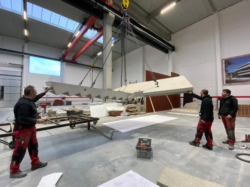 productie betonnen trap 