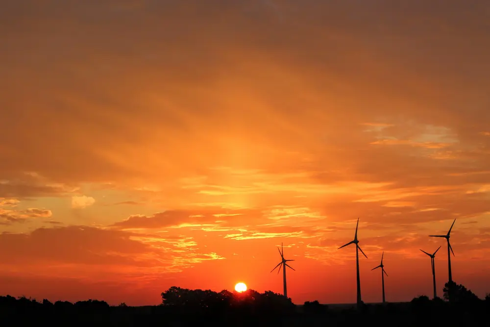 Windmolen zonsondergang