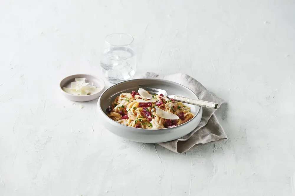 Vegan pasta carbonara Ardo