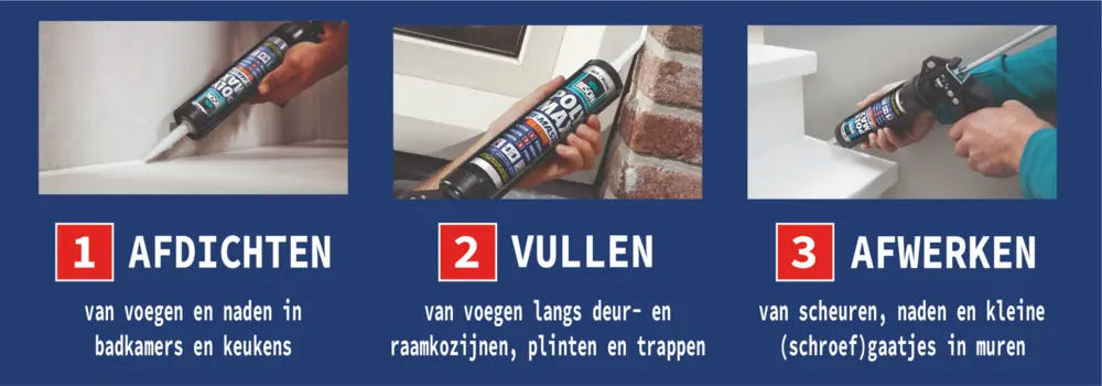 Afdichten, vullen, afwerken