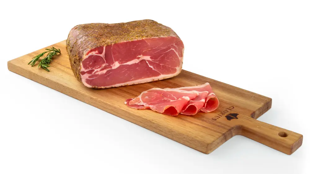 Glorius gedroogde ham met kruiden