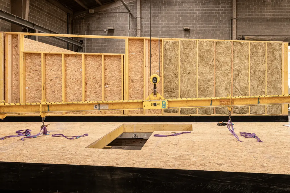 Modulaire constructie met glaswol